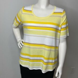 Croft & Barrow Yellow Striped T-shirt sz 1X